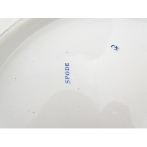 154 - A quantity of Spode blue and white dinner wares in the Rome / Tiber pattern to include plates / dish... 