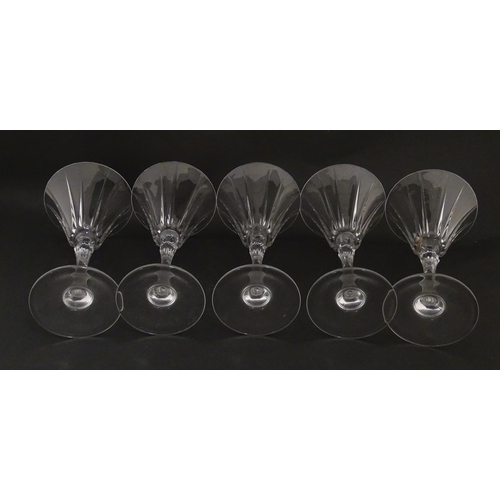 176 - A set of ten glass wine glasses, in the Novecento pattern by Royal Crystal Rock. Approx. 7