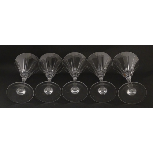 176 - A set of ten glass wine glasses, in the Novecento pattern by Royal Crystal Rock. Approx. 7