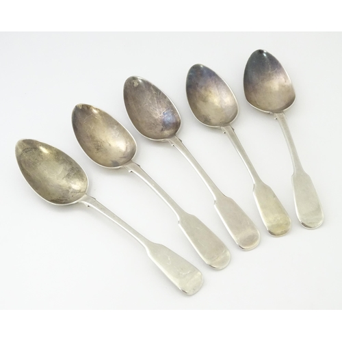 260 - Five silver dessert spoons, three hallmarked London 1826, maker Morris & Michael Emanuel, two hallma... 