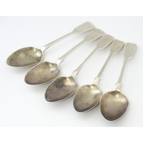 260 - Five silver dessert spoons, three hallmarked London 1826, maker Morris & Michael Emanuel, two hallma... 