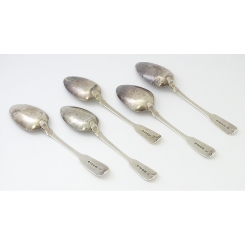 260 - Five silver dessert spoons, three hallmarked London 1826, maker Morris & Michael Emanuel, two hallma... 