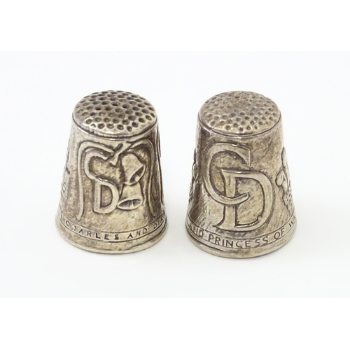 317 - 6 assorted silver thimbles to include examples by Charles Horner, Henry Griffiths & Sons, C C May & ... 