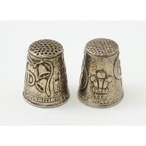 317 - 6 assorted silver thimbles to include examples by Charles Horner, Henry Griffiths & Sons, C C May & ... 