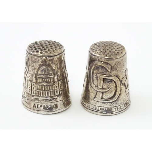 317 - 6 assorted silver thimbles to include examples by Charles Horner, Henry Griffiths & Sons, C C May & ... 