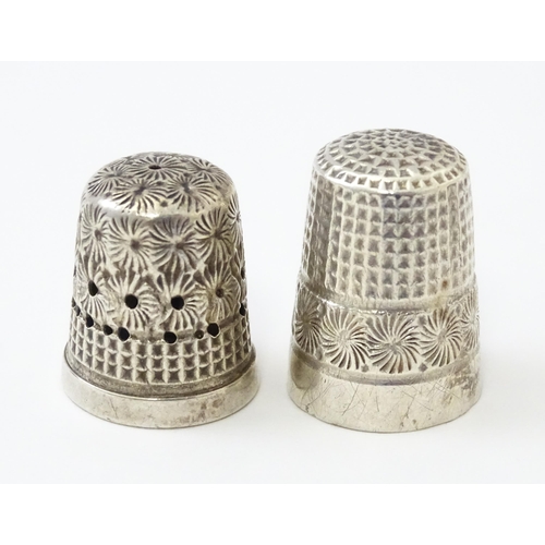 317 - 6 assorted silver thimbles to include examples by Charles Horner, Henry Griffiths & Sons, C C May & ... 