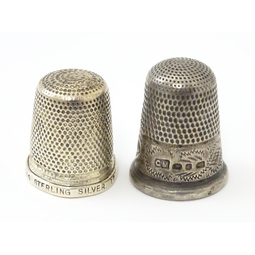 317 - 6 assorted silver thimbles to include examples by Charles Horner, Henry Griffiths & Sons, C C May & ... 