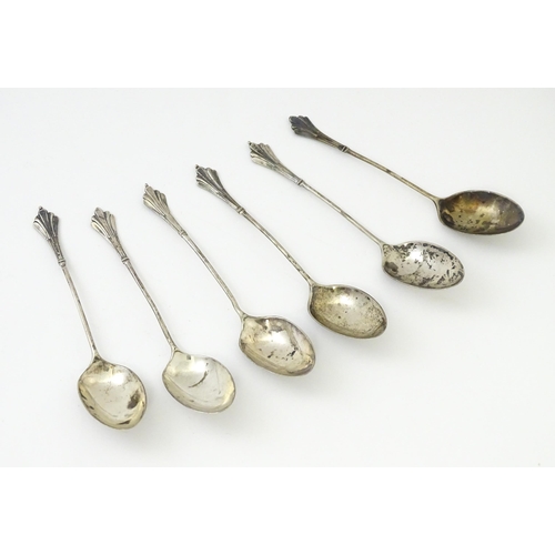 359 - A set of six Victorian silver Albany pattern teaspoons hallmarked Sheffield 1897 maker James Deakin ... 