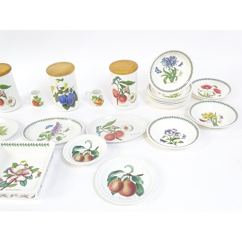 145 - A quantity of Portmeirion dinner wares to include plates, serving dishes, bowls, butter dish and cov... 