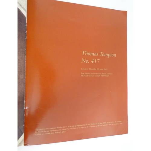 933 - Clock / Horology Interest Books: Two books on the subject of Thomas Tompion comprising Thomas Tompio... 