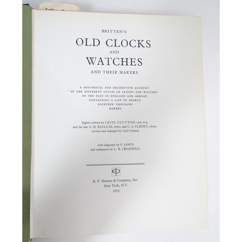 950 - Clock / Horology Interest Books: A quantity of reference books on the subject of clocks and watches ... 