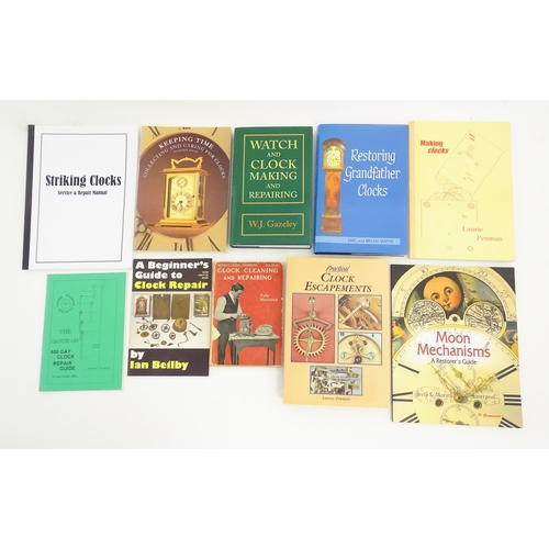 955 - Clock / Horology Interest Books: A quantity of assorted reference books on the subject of clock rest... 