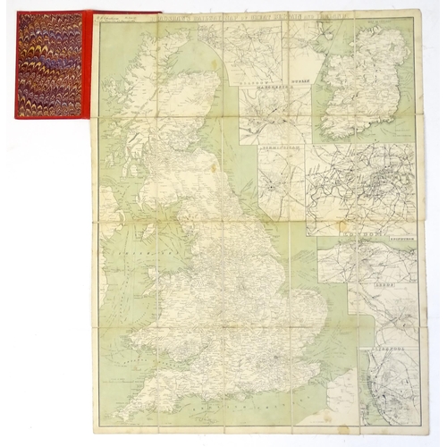 979 - Map: A c1861 map of Great Britain and Ireland, titled 'Bradshaw's New Railway Map of Great Britain a... 