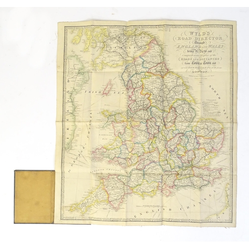 981 - Map: An 1851 lithographic map of England and Wales, laid on linen, sectionalised and folding with co... 