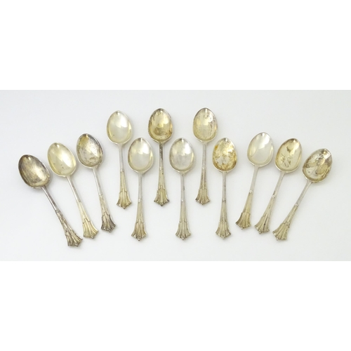 444 - A set of twelve silver Albany pattern teaspoons, hallmarked London 1961, maker C J Vander Ltd. - App... 