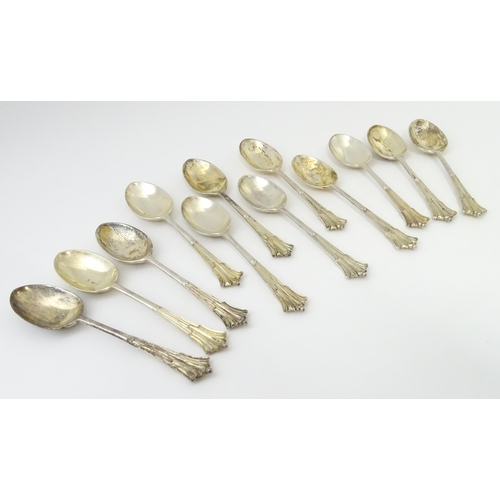 444 - A set of twelve silver Albany pattern teaspoons, hallmarked London 1961, maker C J Vander Ltd. - App... 