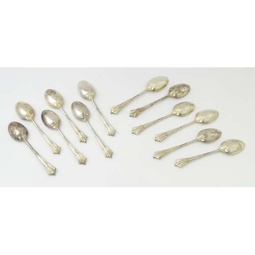 444 - A set of twelve silver Albany pattern teaspoons, hallmarked London 1961, maker C J Vander Ltd. - App... 