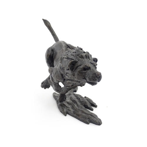 1049 - A 20thC limited edition bronze Flying Cheetah sculpture by Jonathan Sanders. Facsimile signature, an... 