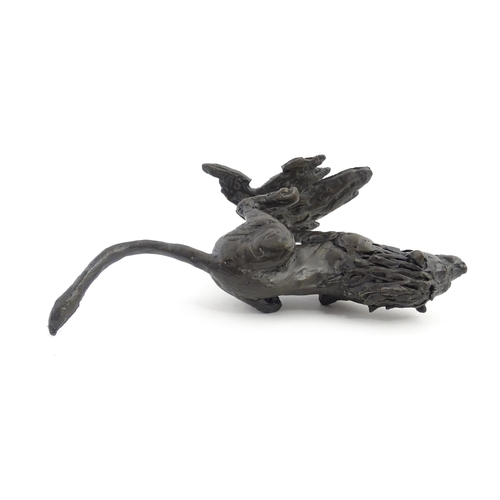 1049 - A 20thC limited edition bronze Flying Cheetah sculpture by Jonathan Sanders. Facsimile signature, an... 