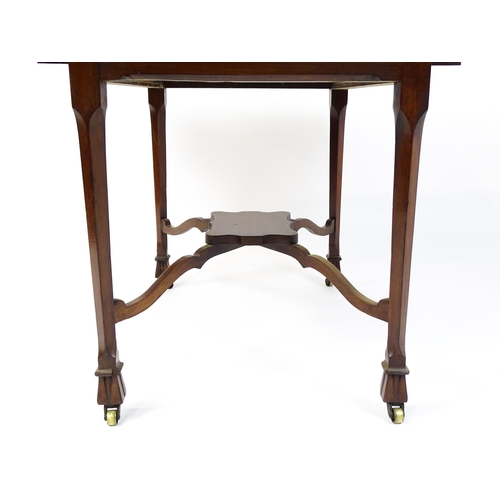 1739 - A late 18thC Chippendale style mahogany Pembroke table, the butterfly table top having two shaped dr... 