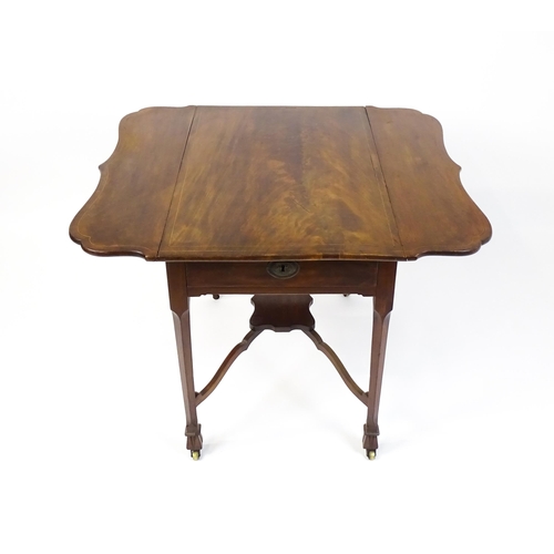 1739 - A late 18thC Chippendale style mahogany Pembroke table, the butterfly table top having two shaped dr... 