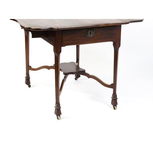 1739 - A late 18thC Chippendale style mahogany Pembroke table, the butterfly table top having two shaped dr... 