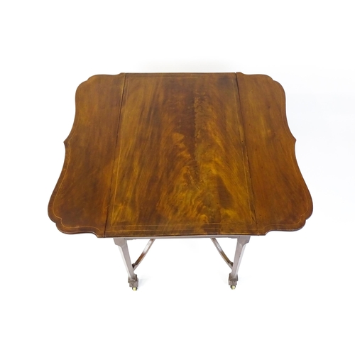 1739 - A late 18thC Chippendale style mahogany Pembroke table, the butterfly table top having two shaped dr... 