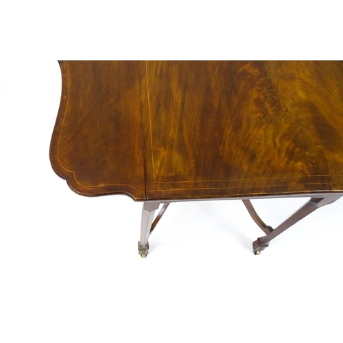 1739 - A late 18thC Chippendale style mahogany Pembroke table, the butterfly table top having two shaped dr... 