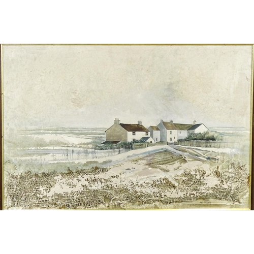 1860 - Mike Haworth, 20th century, Mixed media on board, A winter landscape with a view of a village. Signe... 