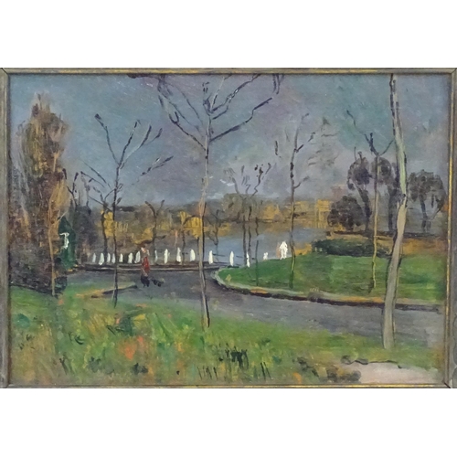 1879 - Professor Carel Weight (1908-1997), English School, Oil on board, The Thames, Chiswick. Signed and t... 