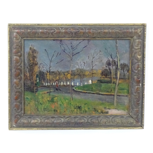 1879 - Professor Carel Weight (1908-1997), English School, Oil on board, The Thames, Chiswick. Signed and t... 