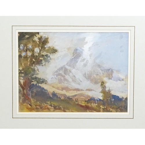 1928 - Cecil Arthur Hunt (1873-1965), Watercolour, Matterhorn from Scafell Alps. Signed lower left and ascr... 