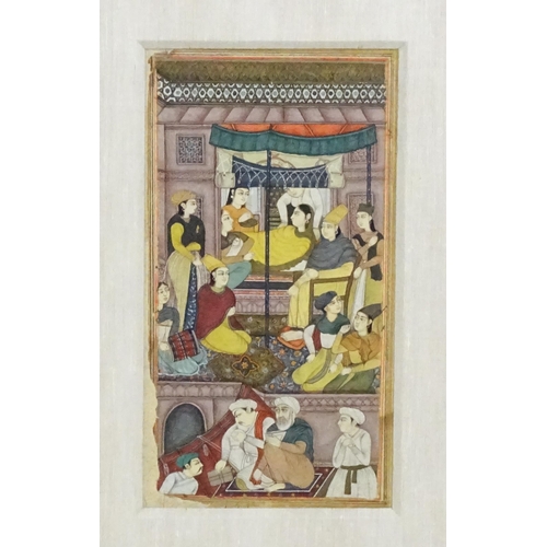 1934 - Indian / Persian School, Watercolour and gouache, An illuminated manuscript page, depicting female f... 