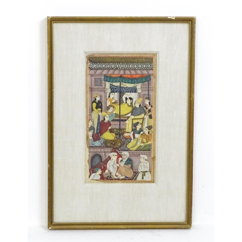 1934 - Indian / Persian School, Watercolour and gouache, An illuminated manuscript page, depicting female f... 