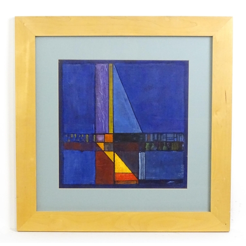 1940 - S. F. Smith, 20th century, Acrylic, Fire Side, An abstract interior scene with fireplace. Signed wit... 