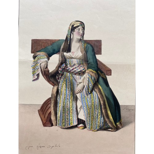 1994 - Louis Dupre (1789-1837), Original lithograph hand coloured with watercolour, Titled Une Demoiselle G... 