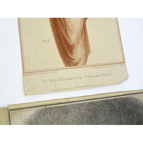 2001 - Six 18th / 19thC Bartolozzi stipple engravings after Leonardo da Vinci to include A Portrait of a Se... 