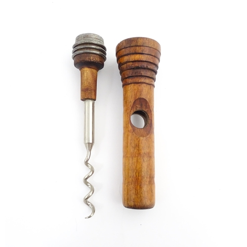 1152 - A quantity of assorted 19thC and later corkscrews to include examples with turned wooden handles and... 