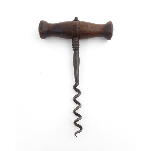 1152 - A quantity of assorted 19thC and later corkscrews to include examples with turned wooden handles and... 