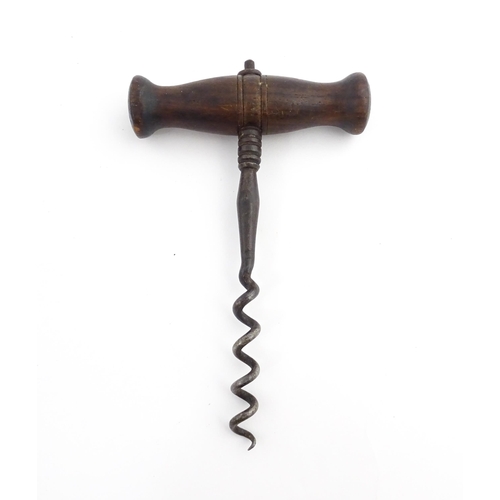 1152 - A quantity of assorted 19thC and later corkscrews to include examples with turned wooden handles and... 