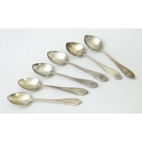 503 - A cased set of six silver teaspoons hallmarked Birmingham 1939, maker A J Bailey. Approx. 3 3/4