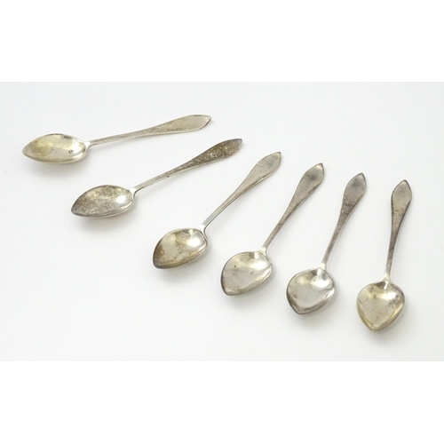 503 - A cased set of six silver teaspoons hallmarked Birmingham 1939, maker A J Bailey. Approx. 3 3/4