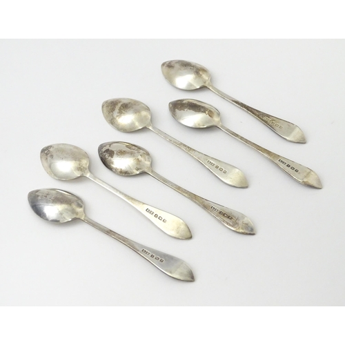 503 - A cased set of six silver teaspoons hallmarked Birmingham 1939, maker A J Bailey. Approx. 3 3/4