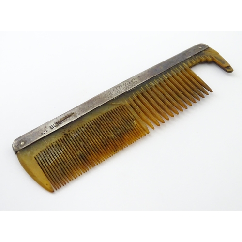 506 - A silver mounted brush with engine turned decoration hallmarked Birmingham 1986, maker Broadway & Co... 