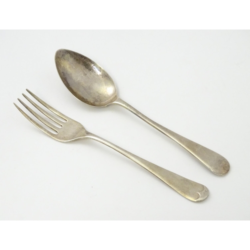 508 - A silver Christening set comprising spoon and fork hallmarked Sheffield 1951 / 52, maker Viner's Ltd... 