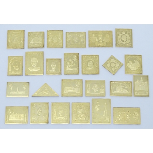 512 - The Empire Collection - A limited edition set of silver gilt replicas of British Empire postal stamp... 