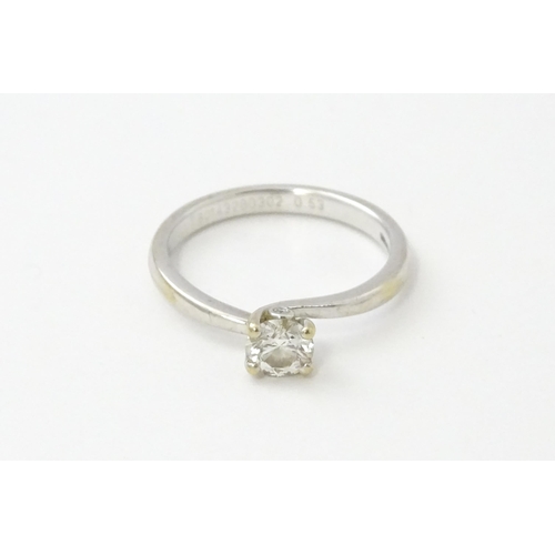 579 - A Tolkowsky 18ct white gold diamond solitaire ring. With original box and paperwork. Ring size appro... 