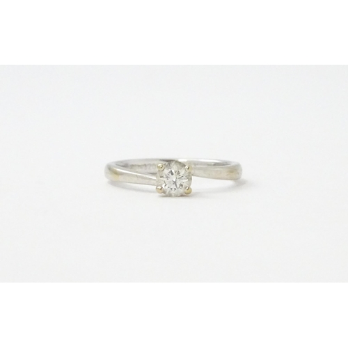 579 - A Tolkowsky 18ct white gold diamond solitaire ring. With original box and paperwork. Ring size appro... 