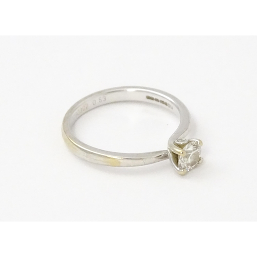 579 - A Tolkowsky 18ct white gold diamond solitaire ring. With original box and paperwork. Ring size appro... 