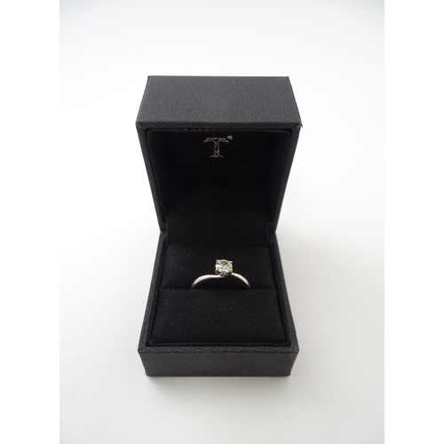 579 - A Tolkowsky 18ct white gold diamond solitaire ring. With original box and paperwork. Ring size appro... 